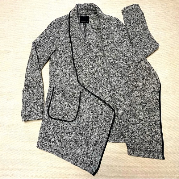 Mercer & Madison Black/White Drape Jacket Coat Cardigan Size S - Picture 2 of 8